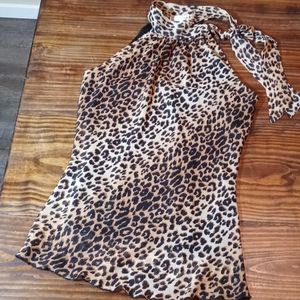Leopard print blouse NWOT